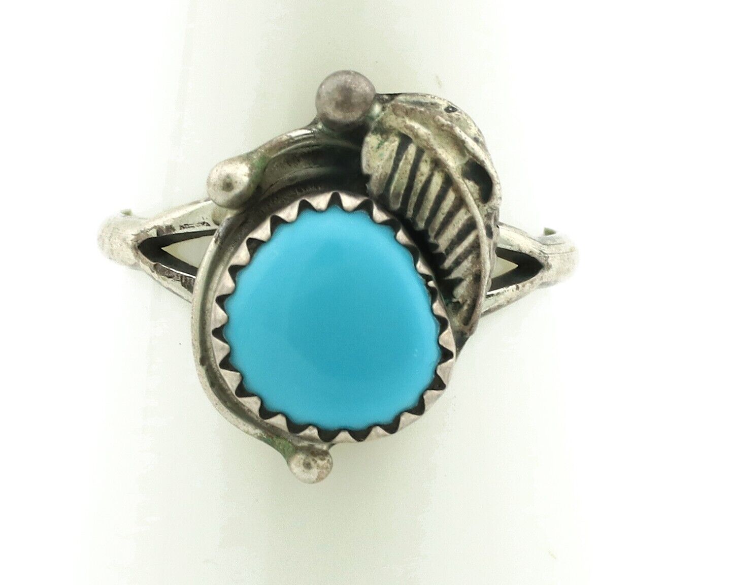 Navajo Ring .925 Silver Natural Blue Mined Southwest Turquoise Native Artist C80