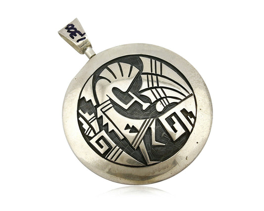 Navajo Spinner Pictograph Spinner Signed Artist CW .925 SOLID Silver Circa 80's