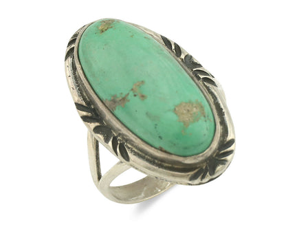 Navajo Ring .925 Silver Natural Turquoise Artist Signed Native American C.80's