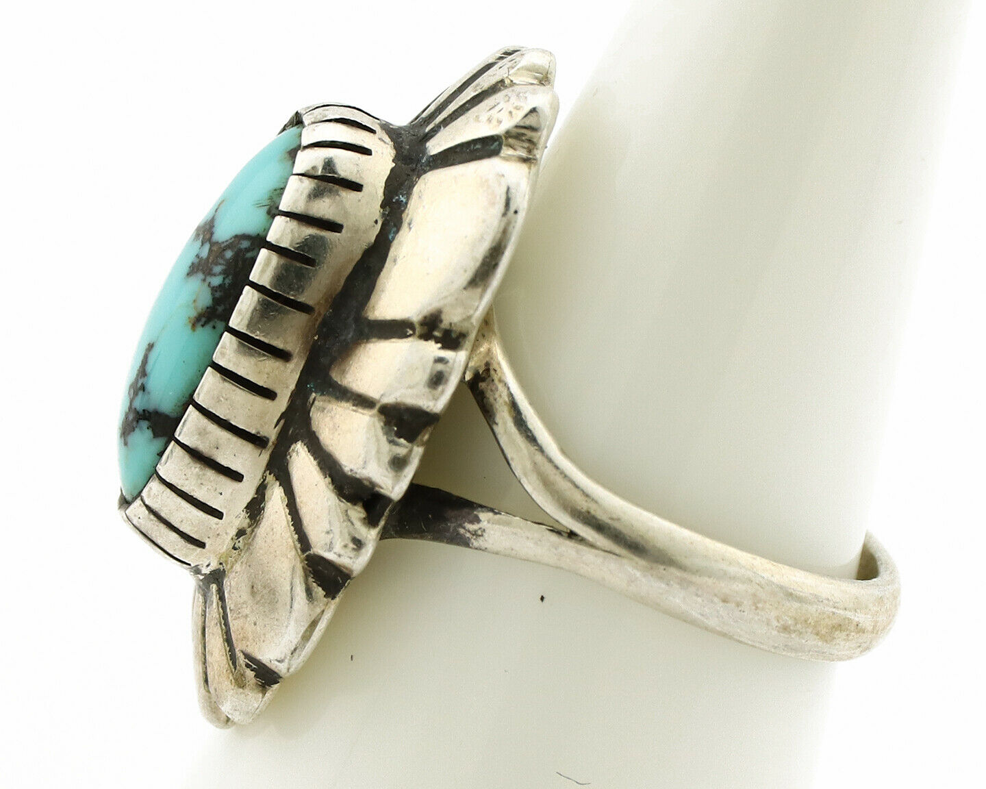 Navajo Ring .925 Silver Arizona Turquoise Signed M Montoya C.80's