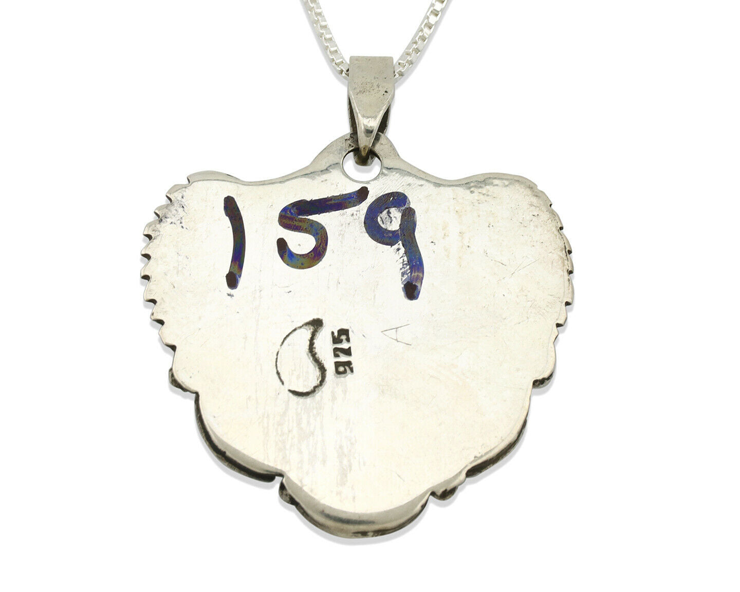 Navajo Necklace .925 Silver Royston Turquoise Signed Claw C.80's