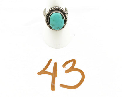 Navajo Ring .925 Silver Kingman Turquoise Native American Artist C.1980's