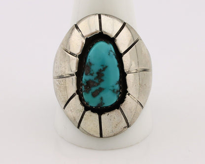 Navajo Ring 925 Silver Blue Sleeping Beauty Turquoise Artist Signed P C.80's