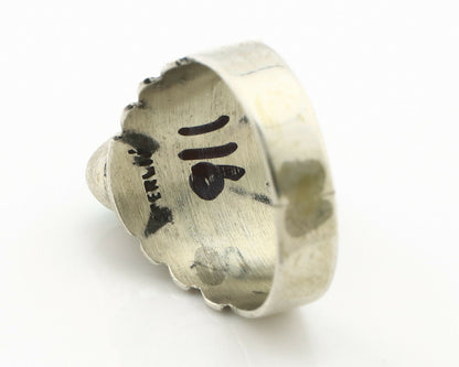 Navajo Ring .925 Silver Kingman Turquoise Artist Signed Apache C.80's