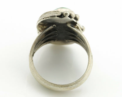 Navajo Ring .925 Silver Kingman Turquoise Native American Artist C.1980's
