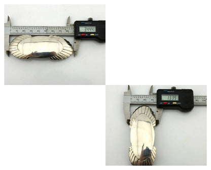 Navajo Hair Clip Barrette .925 Silver Hand Stamped Artist Signed C Montoya C80s