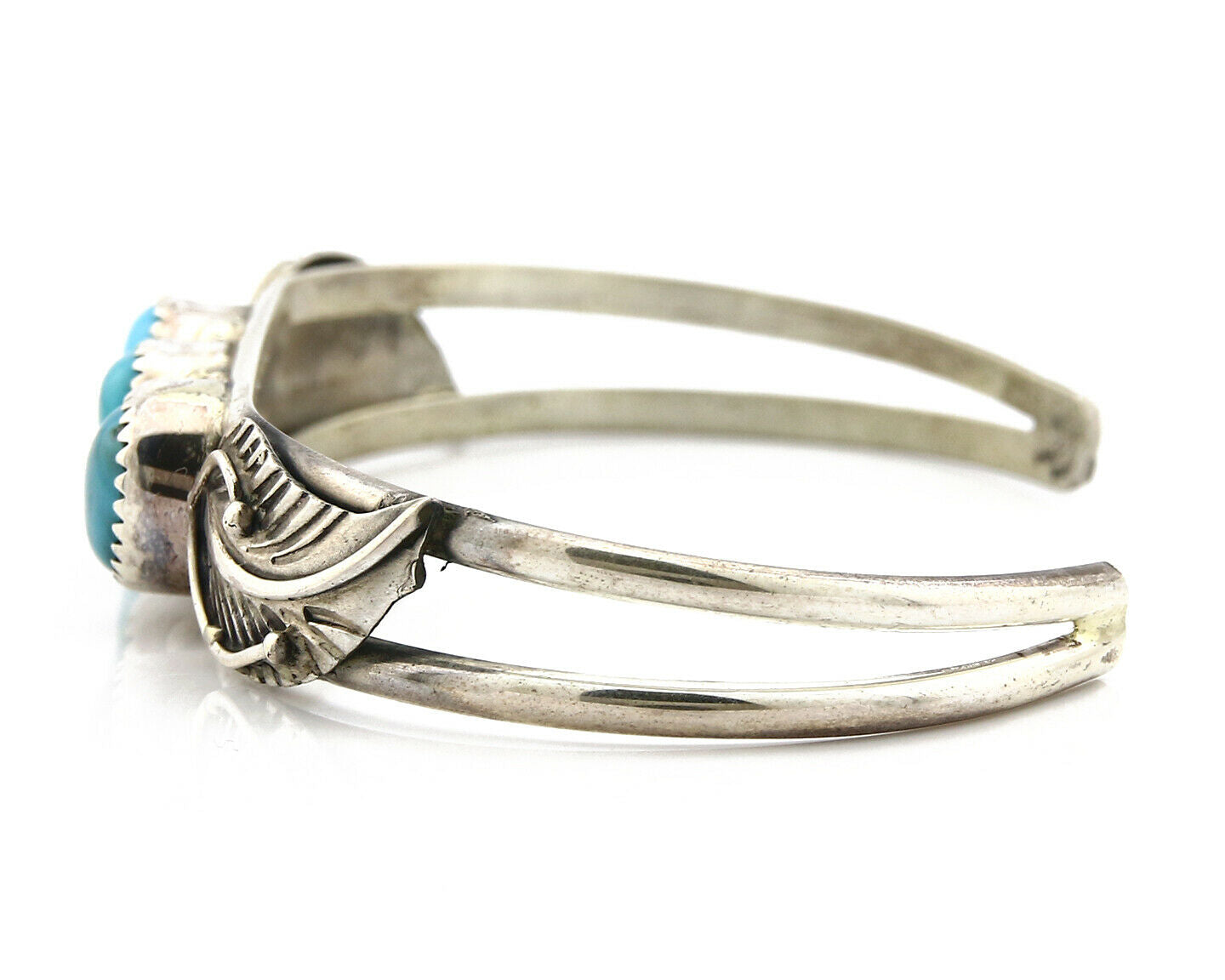 Navajo Bracelet .925 Silver Turquoise Mountain Signed RKFE C.80's