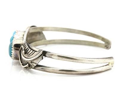 Navajo Bracelet .925 Silver Turquoise Mountain Signed RKFE C.80's