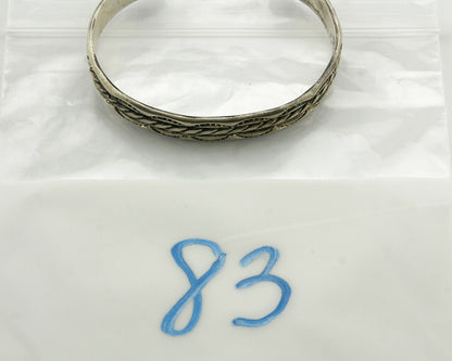 Navajo Bracelet .925 Silver Handmade Hand Stamped Signed Artist C Montoya C.80's