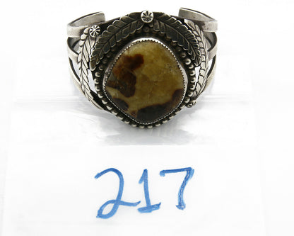 Navajo Bracelet .925 Silver Natural Agate Handmade Native C.80's