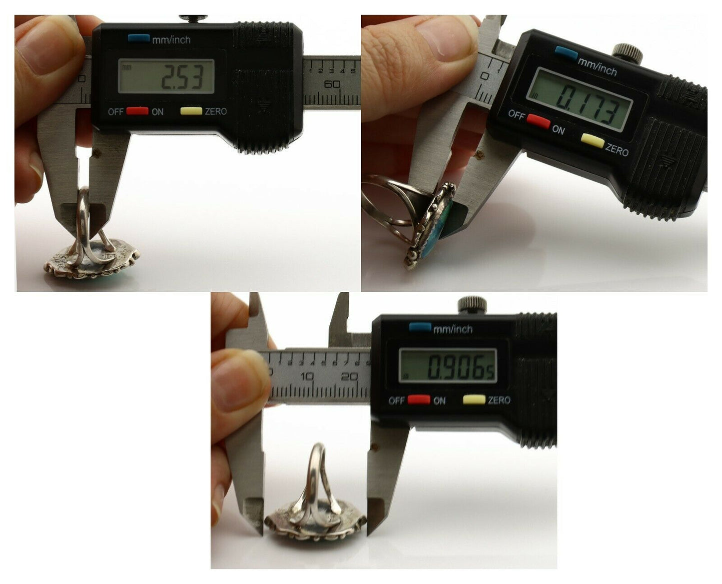 Navajo Ring .925 Silver Kingman Turquoise Artist Signed Billy Eagle C.90's