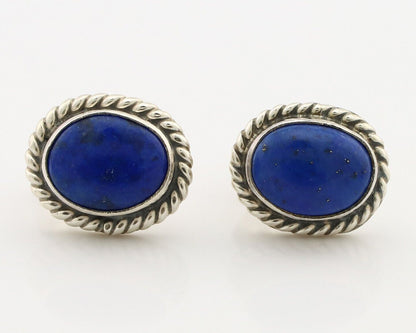 Navajo Earrings 925 Silver Natural Mined Lapis Native American Artist C80s