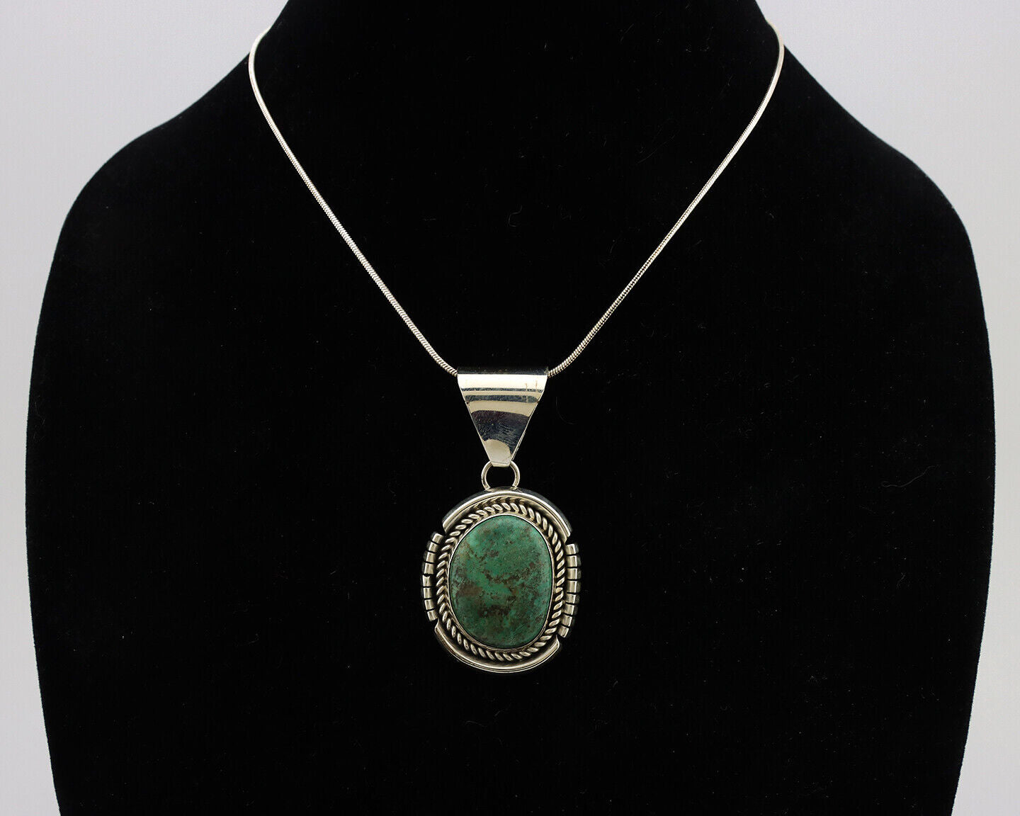 Navajo Necklace 925 Silver Natural Aqua Turquoise Native Artist C.80's