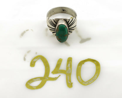 Navajo Ring .925 Silver Blue Green Arizona Turquoise Artist Signed Apache C.80's