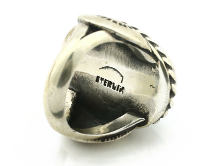 Navajo Ring .925 Silver Blue Green Southwest Turquoise Native Artist C.80's