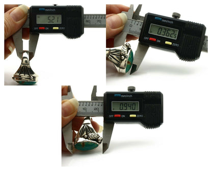 Navajo Ring .925 Silver Green Southwest Turquoise Native Artist C.80's