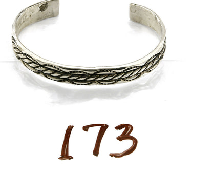 Women's Navajo Bracelet .925 Silver Handmade Cuff Signed Montoya C.1980's