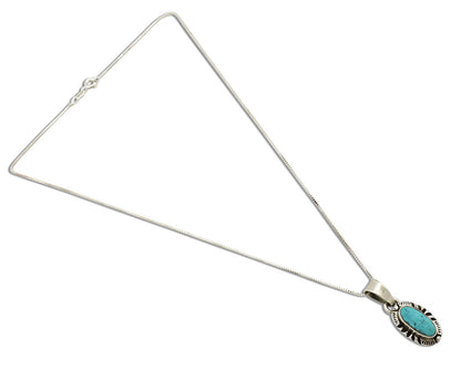 Navajo Necklace 925 Silver Kingman Turquoise Artist Signed Gecko C.80's