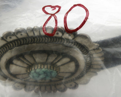 Large Navajo Signed Thomas Singer Belt .925 Silver Lone Mtn Turquoise C.1980's