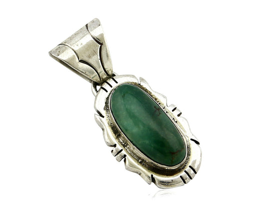 Navajo Pendant .925 Silver Royston Turquoise Signed Artist BH C.80's
