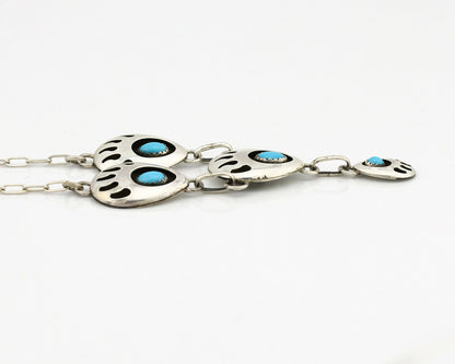 Navajo Necklace .925 Silver Sleeping Beauty Turquoise K Chavez C.80's