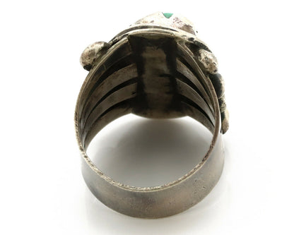Navajo Ring .925 Silver Morenci Turquoise Native American Artist C80s