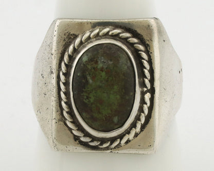 Navajo Ring .925 Silver Green Turquoise Handmade Native American Artist C.1980s