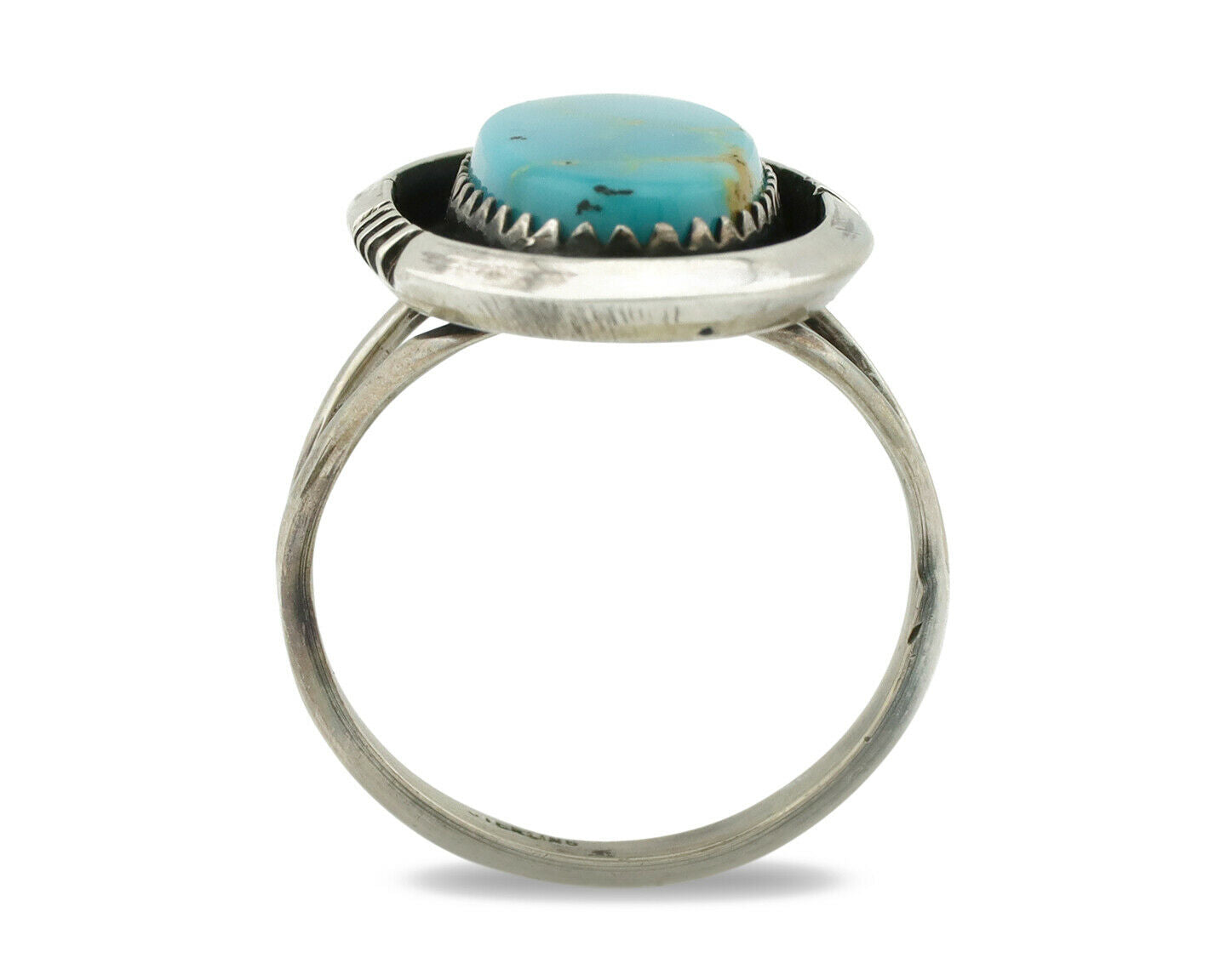 Navajo Ring .925 Silver Blue Turquoise Native American Artist Handmade C.80's