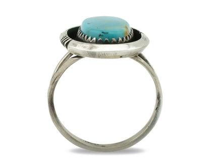 Navajo Ring .925 Silver Blue Turquoise Native American Artist Handmade C.80's