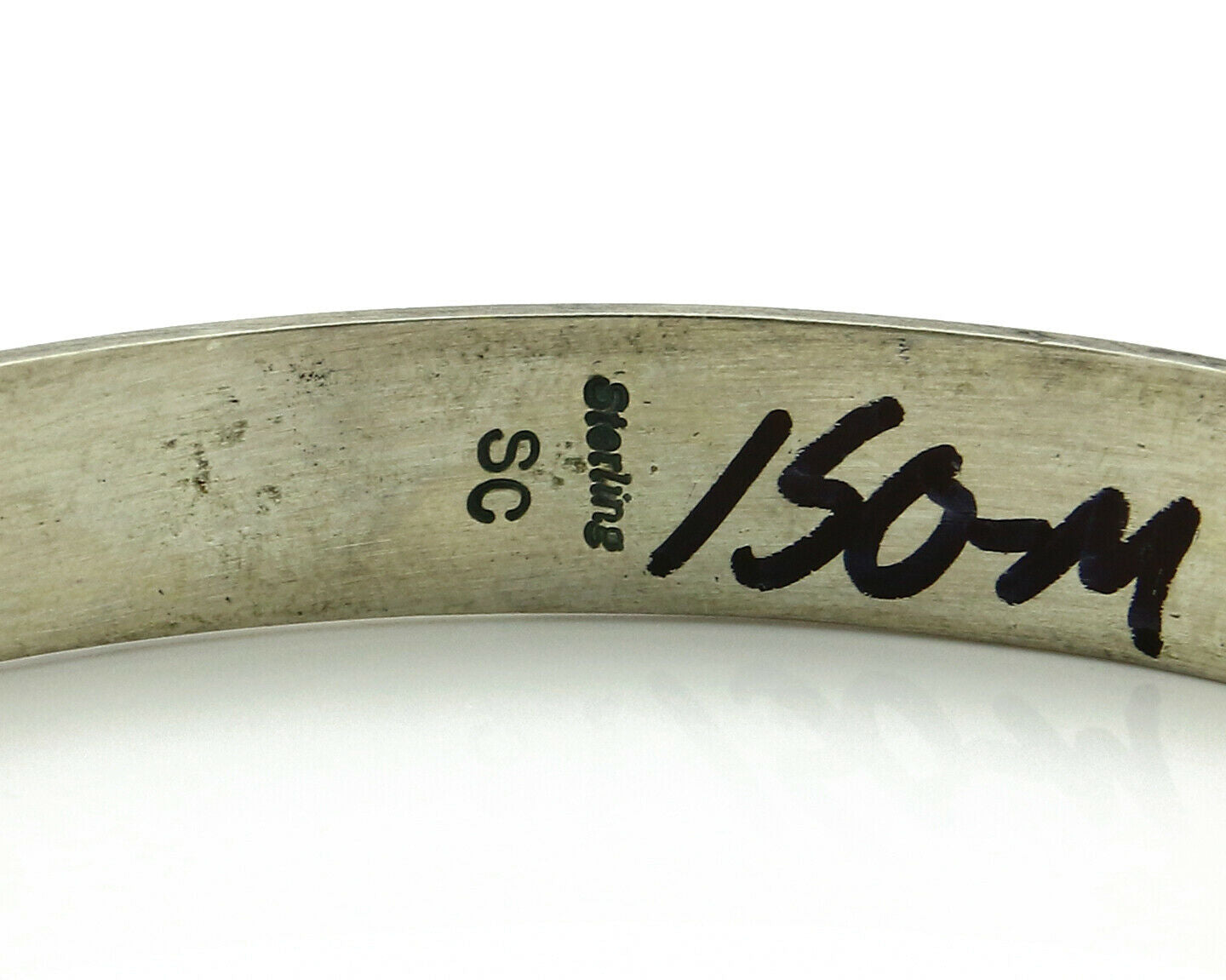 Navajo Bracelet Overlay Design .925 SOLID Sterling Silver Signed Artist SC C.80s