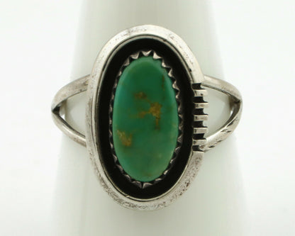 Navajo Ring .925 Silver Green Turquoise Native American Artist Handmade C.80's