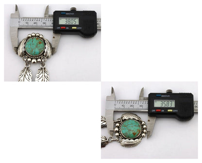 Navajo Necklace 925 Silver Kingman Turquoise Native Artist Signed C.80's