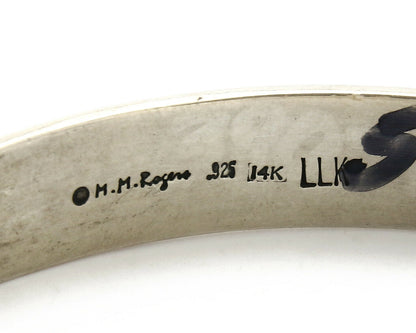 Navajo Bracelet .925 Silver & 14k Solid Gold MM Rogers and LLK Cuff C.80's