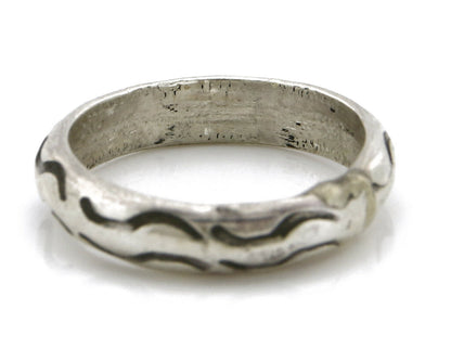 Women's Navajo Ring .925 SOLID Silver Hand Stamped Circa 1980's