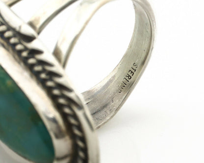 Navajo Ring .925 Silver Kingman Turquoise Native American Artist C.80's