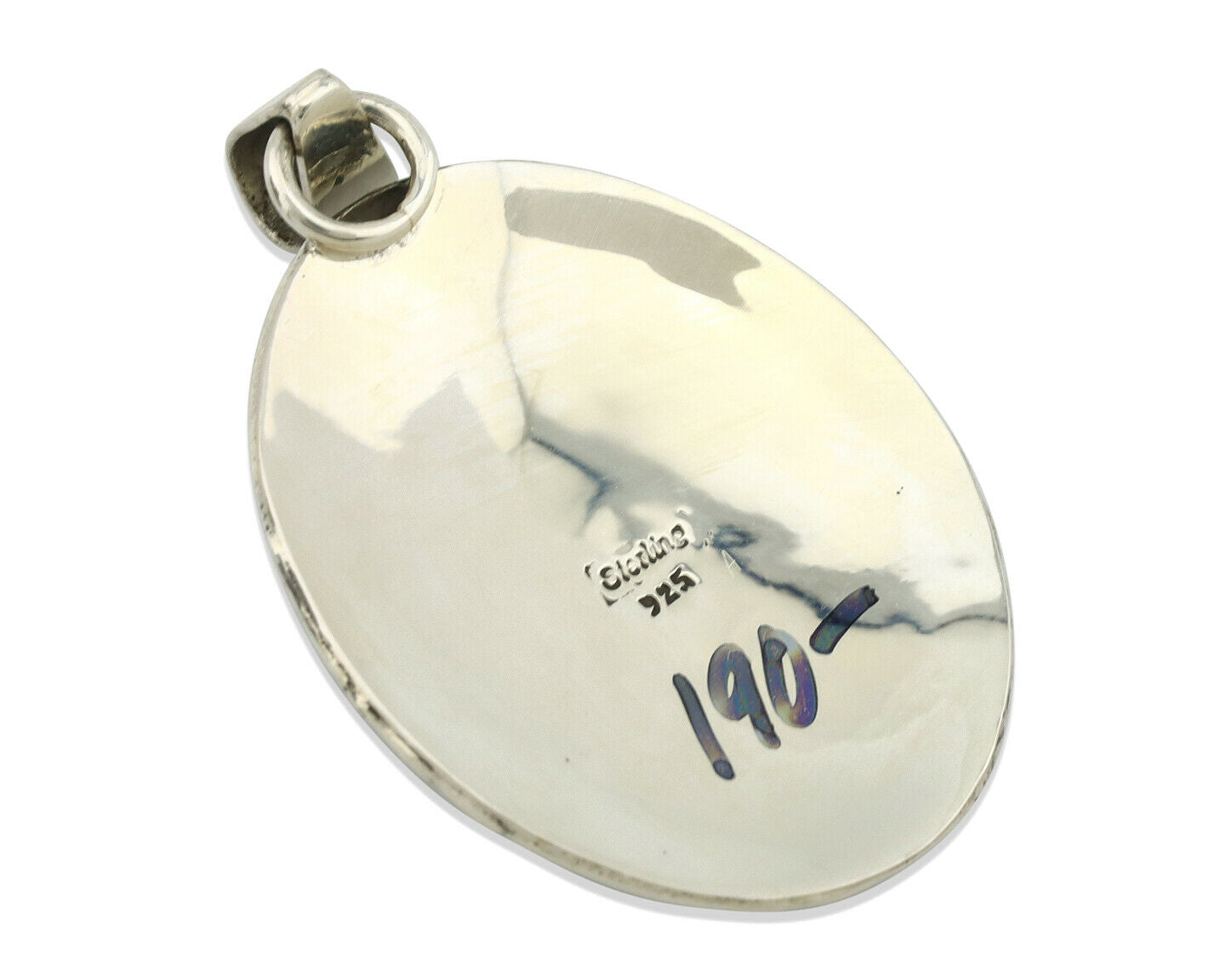 Navajo Necklace .925 Silver Kingman Turquoise Native American C.80's