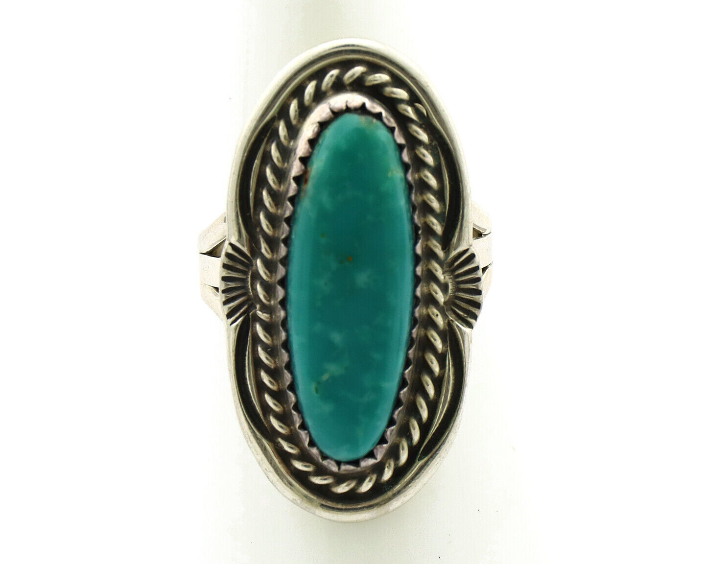 Navajo Ring 925 Silver Turquoise Mountain Artist Signed M Begay C.80's