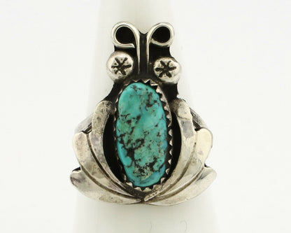 Navajo Ring .925 Silver Sleeping Beauty Turquoise Native Artist C.1980's