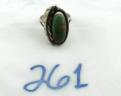 Navajo Ring .925 Silver Manassas Turquoise Signed Artist Apache C.80's