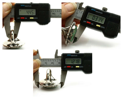 Navajo Ring .925 Silver Natural Uncolored Green Turquoise Signed Apache C.80's