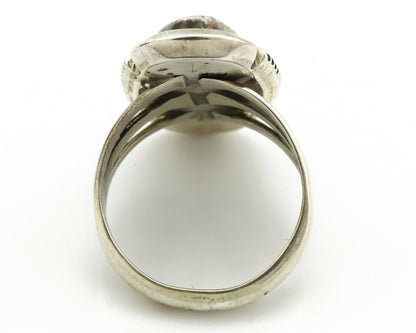 Navajo Ring .925 Silver Spiderweb Native American Artist Signed B C.1980's