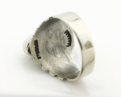 Navajo Ring .925 Silver Blue Green Arizona Turquoise Artist Signed Apache C.80's