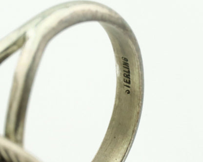 Navajo Ring .925 Silver Nevada Turquoise Signed M Begay C.1980's