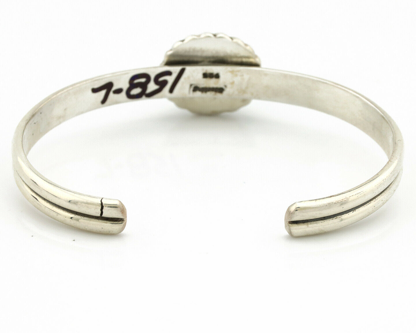 Navajo Bracelet .925 Silver Sleeping Beauty Turquoise Native American C.90's