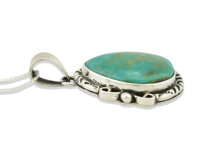 Navajo Pendant .925 Silver Kingman Turquoise Artist Signed Gecko C.80's