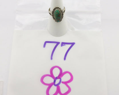 Navajo Ring .925 Silver Natural Mined Turquoise Native Artist Signed C.80's