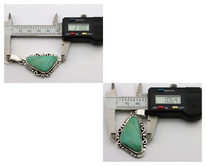 Navajo Necklace .925 Silver Kingman Turquoise Native American Signed C.1980's