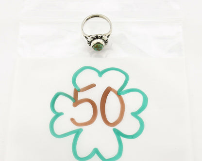 Navajo Ring .925 Silver Kingman Turquoise Artist Signed Gecko C.90's