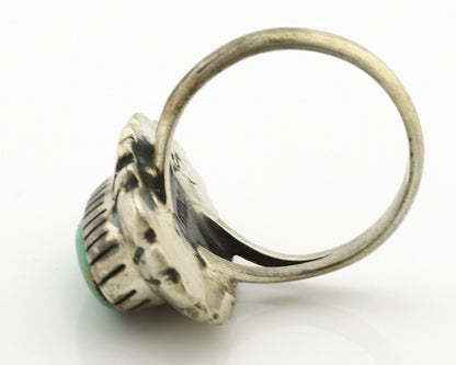 Navajo Ring .925 Silver Natural Mined Turquoise Artist Signed M Montoya C.80's