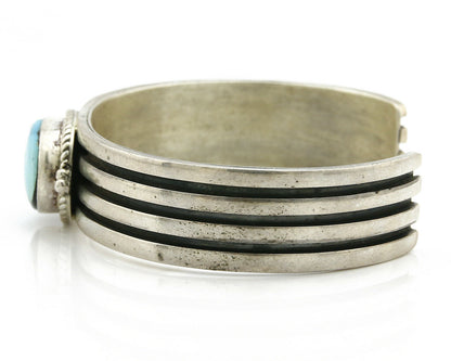 Navajo Bracelet .925 Silver Kingman Turquoise Artist Native American Circa 80's